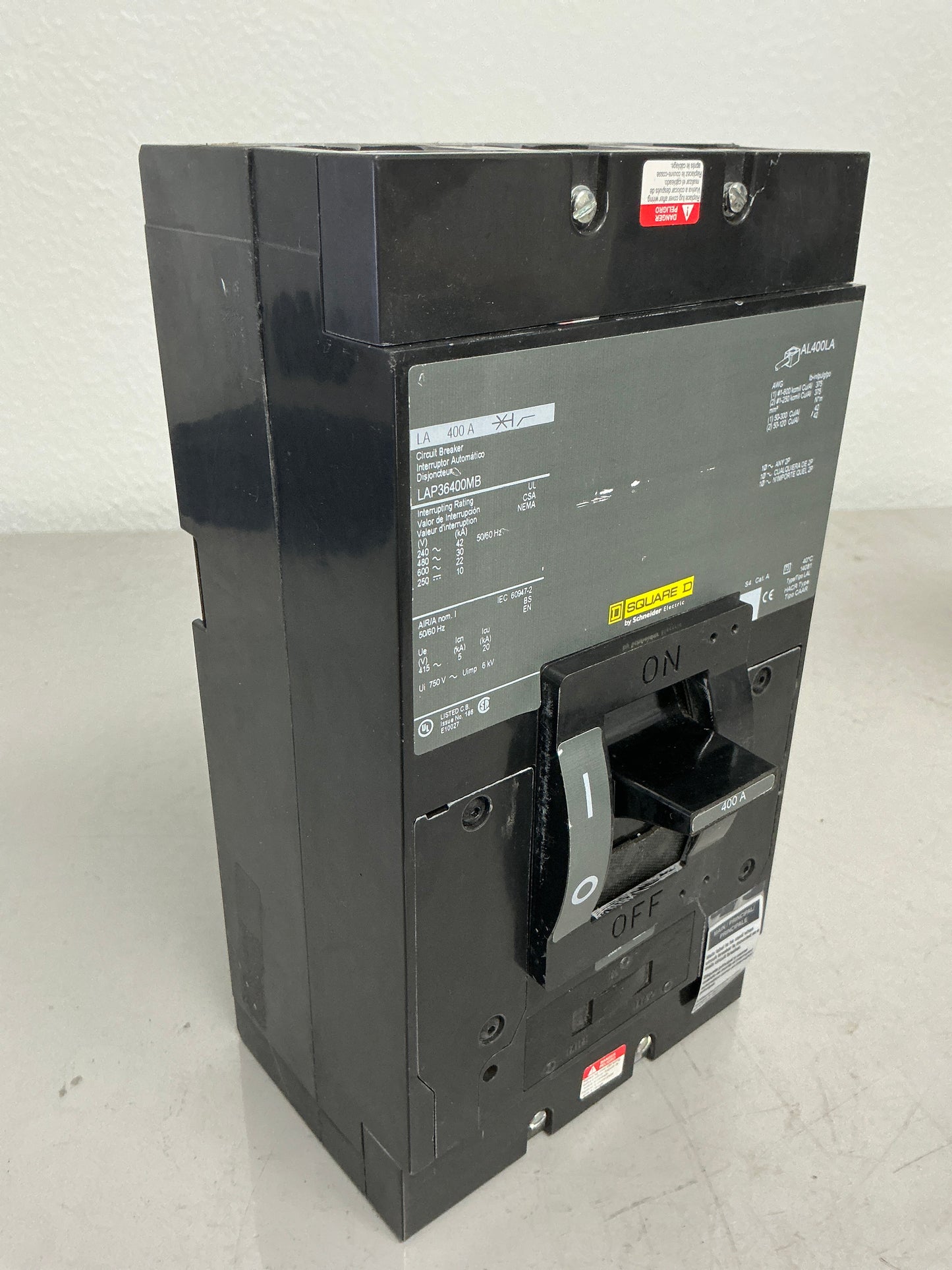 Used Square D LAP36400MB 3 Pole, 400 Amps Circuit Breaker