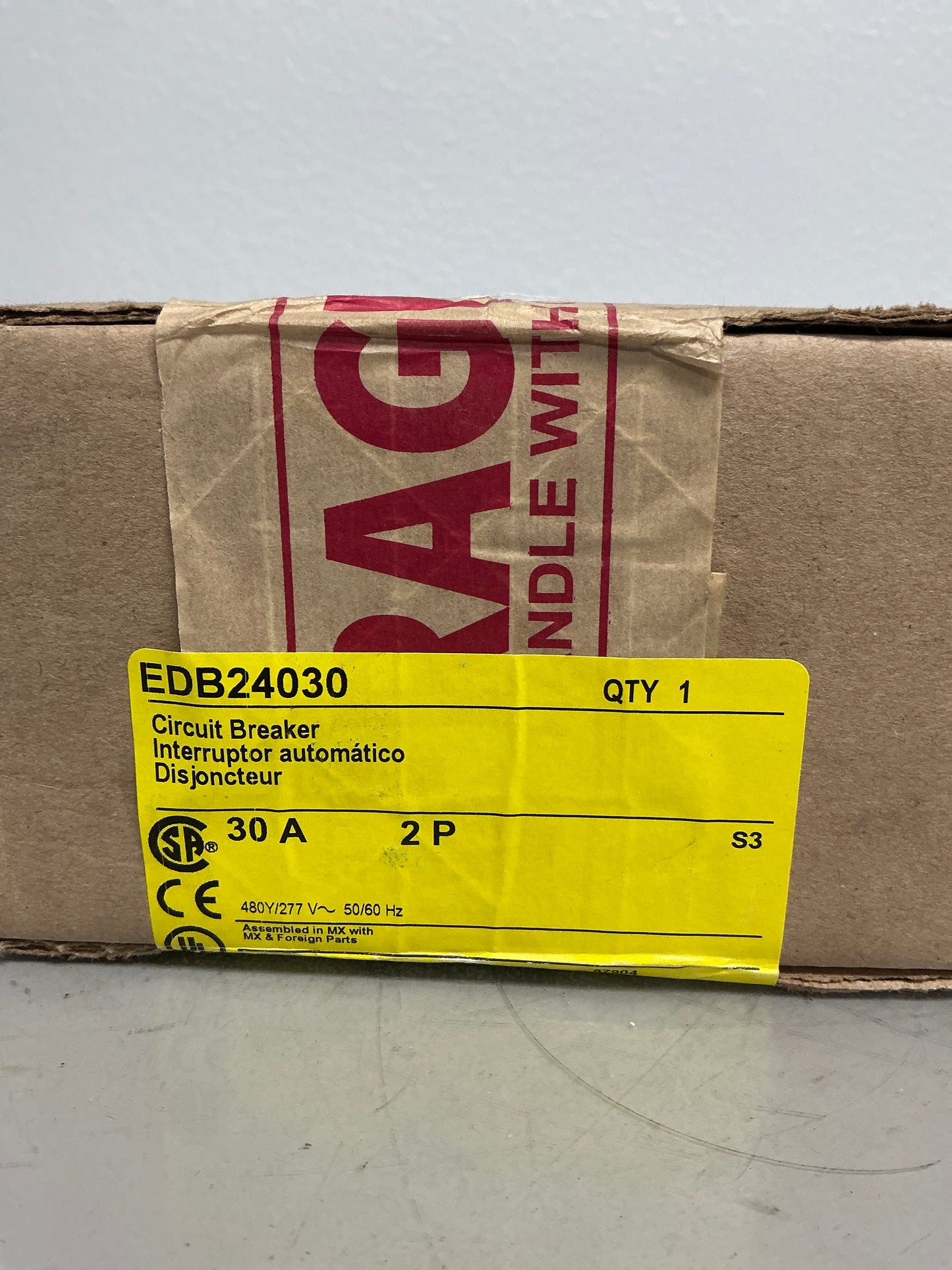 New Square D EDB24030 2 Pole, 30 Amps, 480 Volts