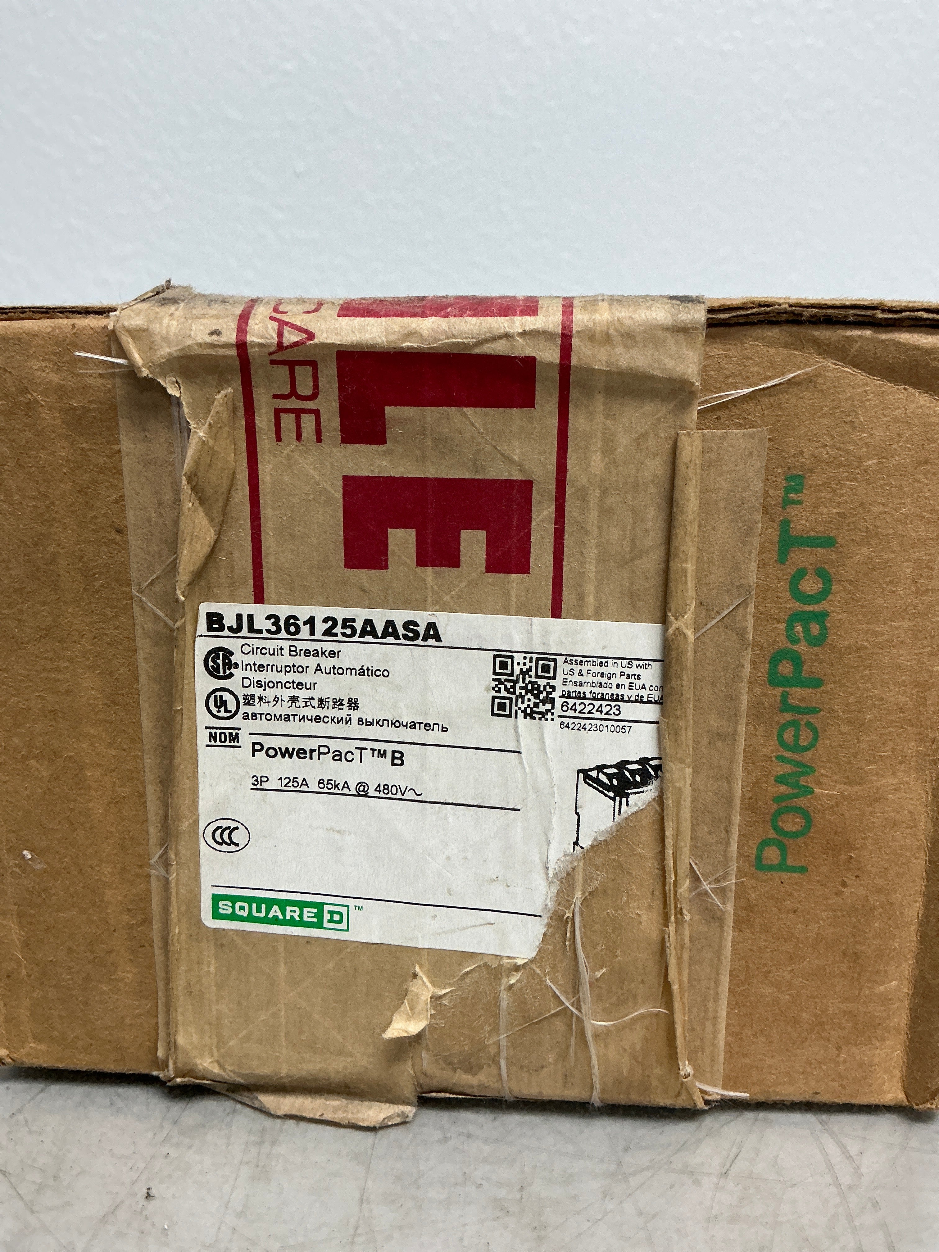 New Square D BJL36125AASA 3 Pole, 125 Amps, 480 Volts