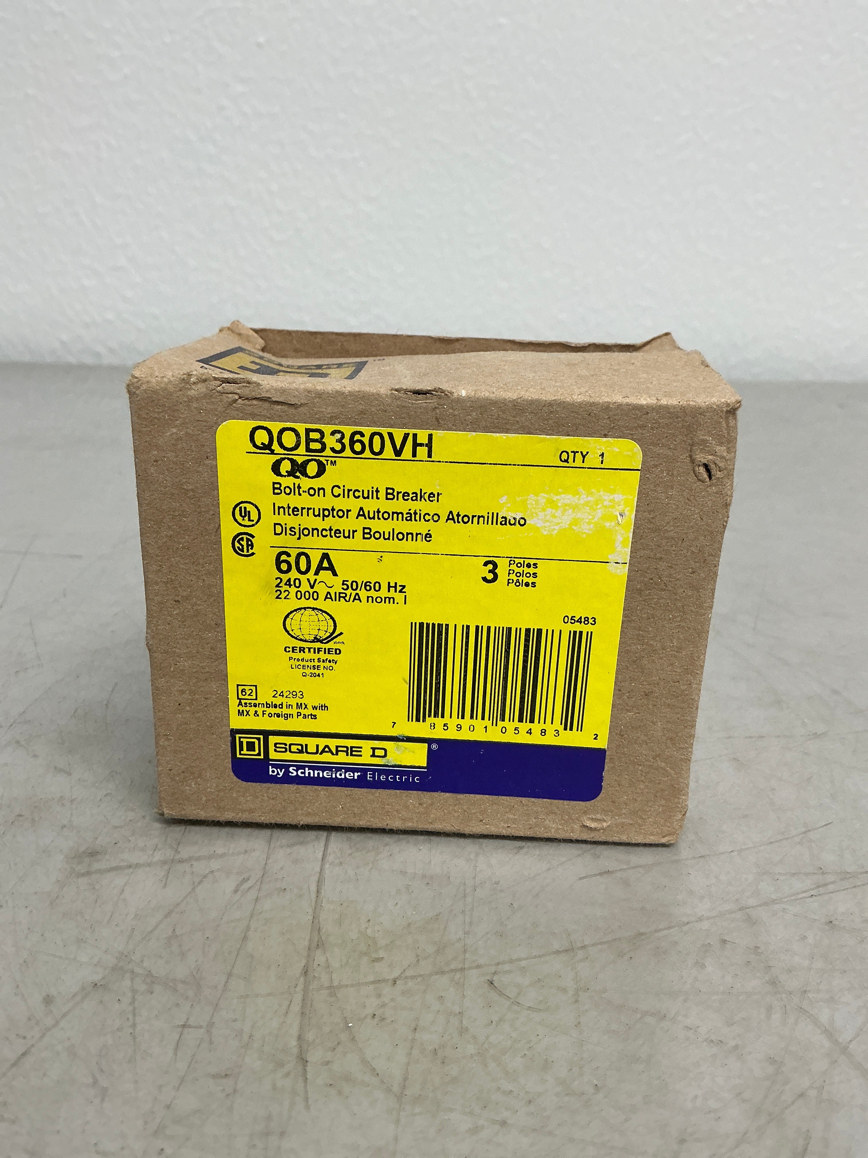 New Square D QOB360VH 3 Pole, 60 Amps, 240 Volts