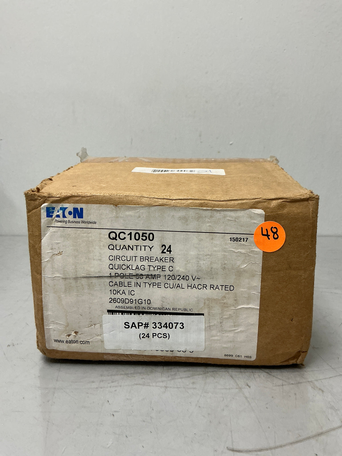 New Eaton QC1050 1 Pole, 50 Amps, 240 Volts Circuit Breaker