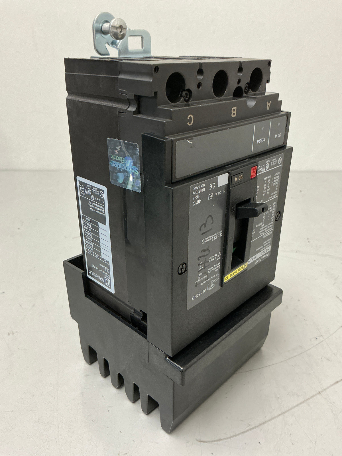 Used Square D HGA36090 3 Pole, 90 Amps, 600 Volts Circuit Breaker