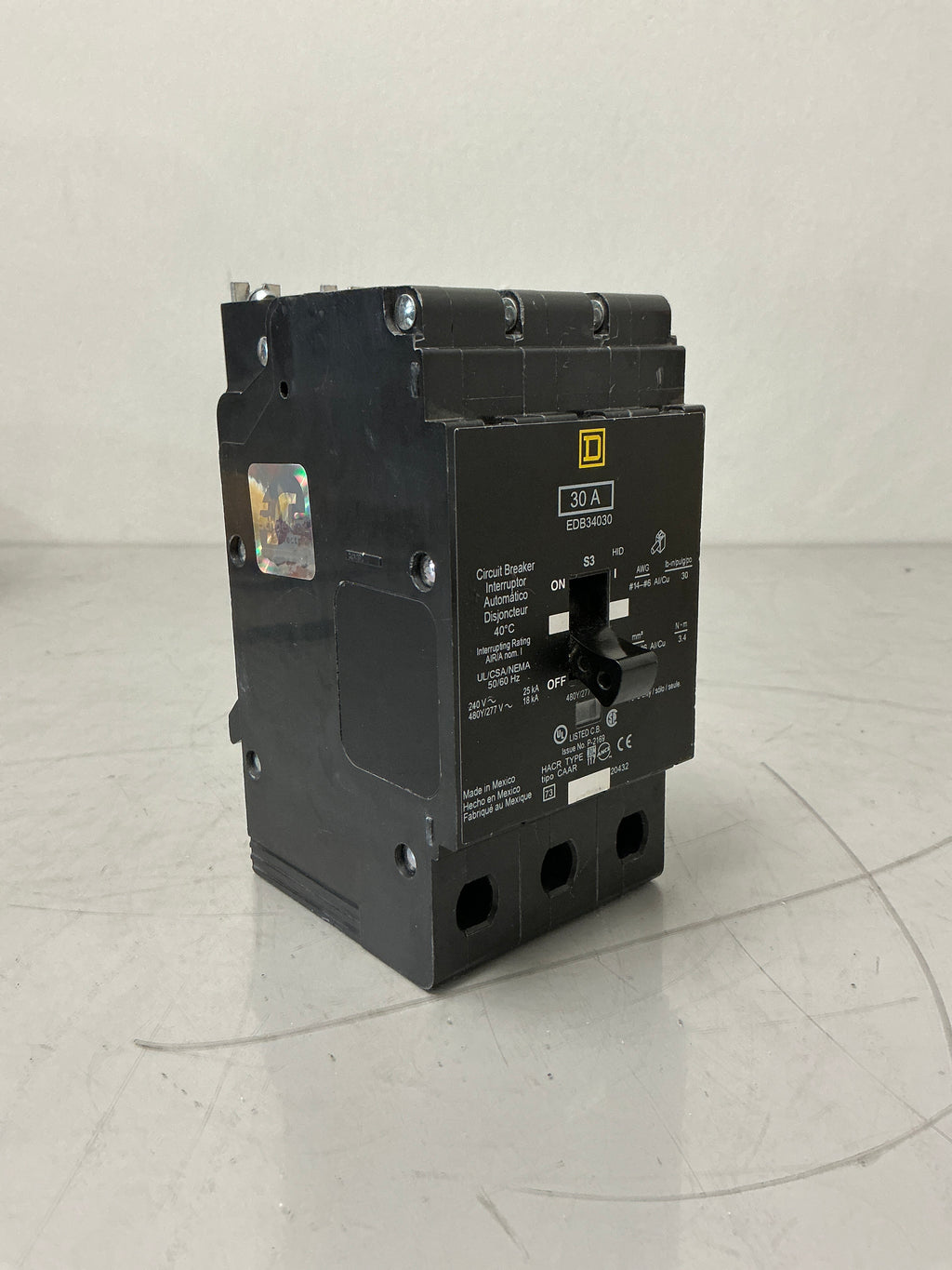 New (Panel take out) Square D EDB34030 3 Pole, 30 Amps, 240 Volts Circuit Breaker