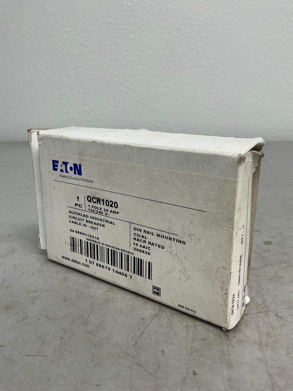 New Eaton QCR1020 1 Pole, 20 Amps, 240 Volts