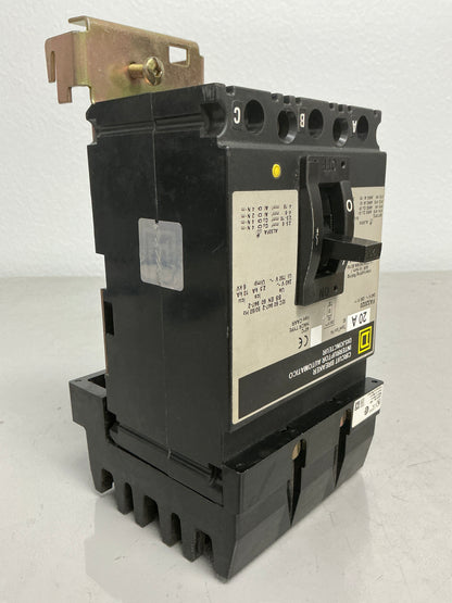 Used Square D FA32020 3 Pole, 20 Amps, 240 Volts