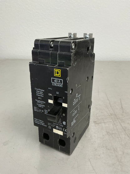 Used Square D EDB24040 2 Pole, 40 Amps, 480 Volts