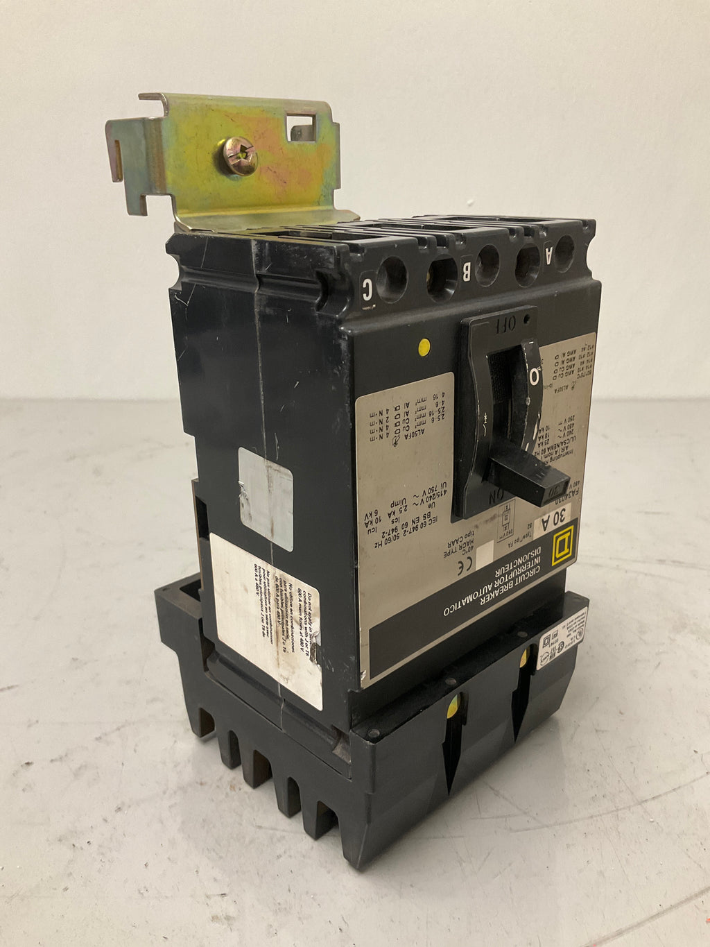Used Square D FA34030 3 Pole, 30 Amps, 600 Volts Circuit Breaker
