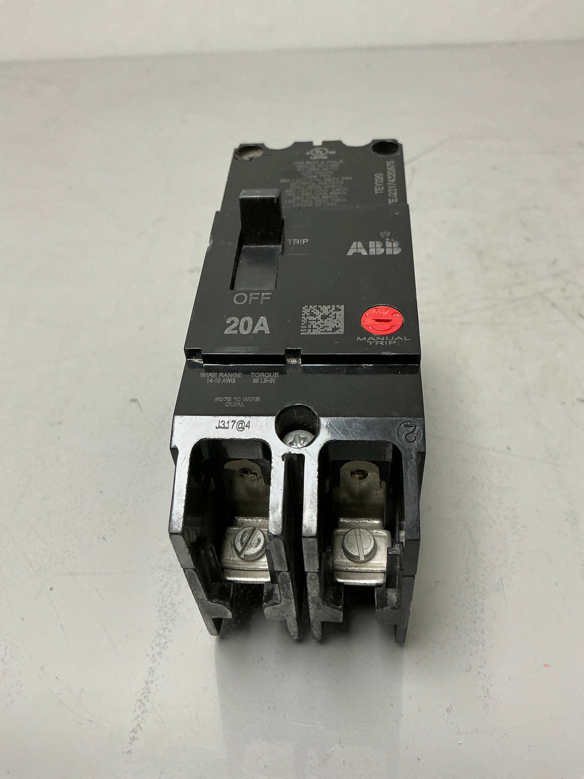 Used GE TEY220 2 Pole, 20 Amps, 480 Volts Circuit Breaker