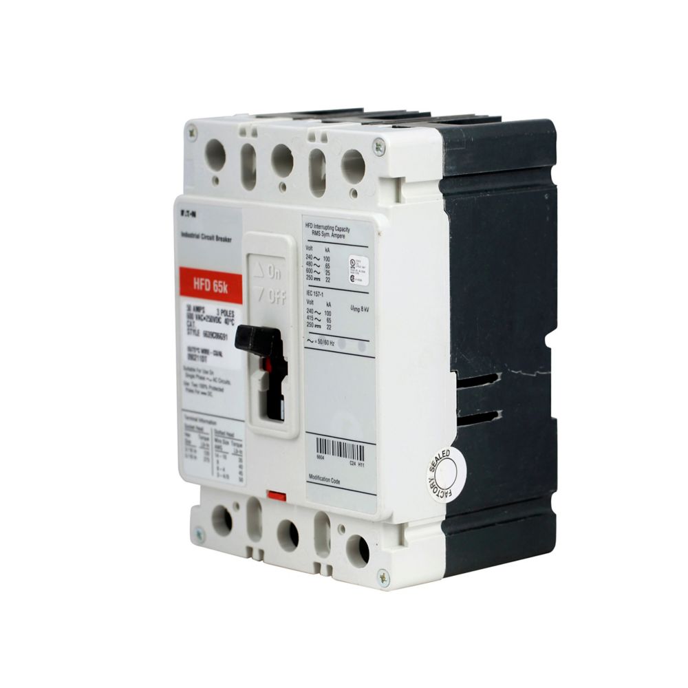 New Eaton HFD3015 3 Poles, 15 Amps, 600 Volts