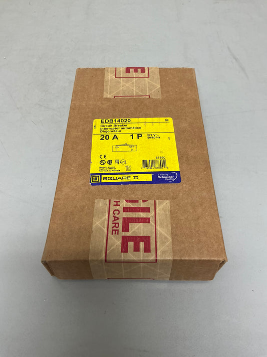 New In Box Square D EDB14020 20 Amp, 1 Pole, 480 Volt Breaker