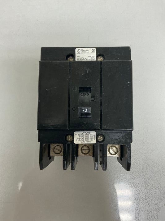 Used Eaton GHB3070 70 Amp, 3 Pole, 480 Volt Breaker