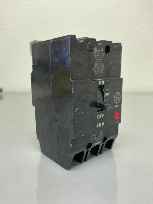 Used General Electric TEY340 40 Amp, 3 Pole, 480 Volt Breaker