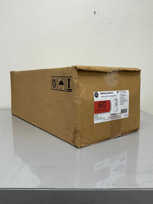 New In Box General Electric TH3362R 60 Amp, 600 Volt, Outdoor, Fusible, 3 Phase Disconnect