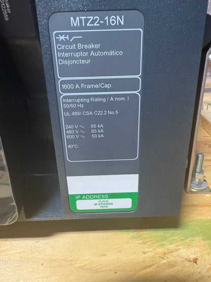 New Square D MTZ2-16N 1600 Amps